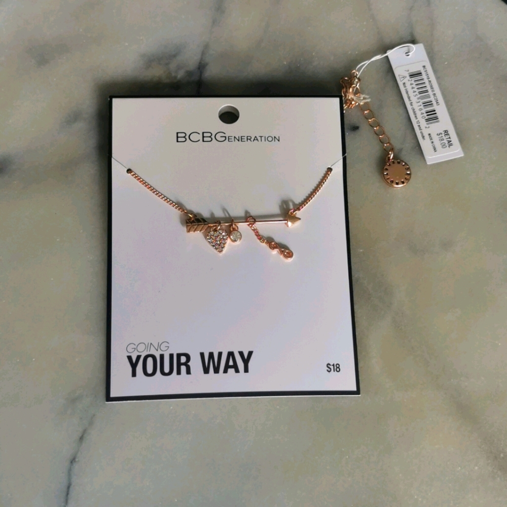 BCBG Rose Gold Arrow necklace